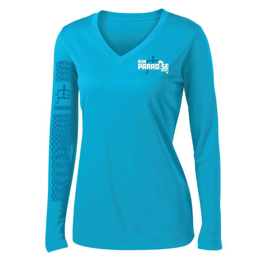 Run Paradise - Womens Tribal Pattern Long Sleeve V-Neck (LST353LS)