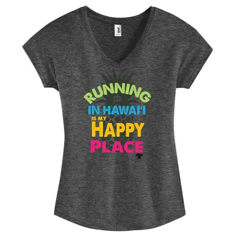 Run Paradise - Happy Place Womens V-Neck (6750VL)