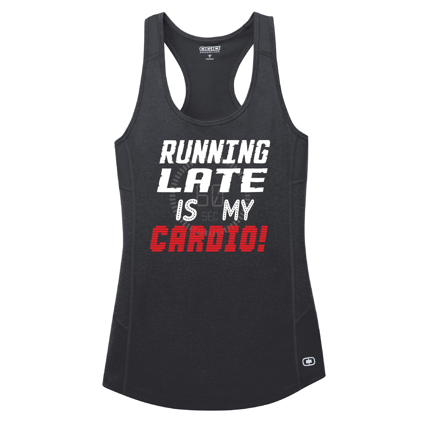Run Paradise - Running Late Is My Cardio Womens Tank (LOE322)