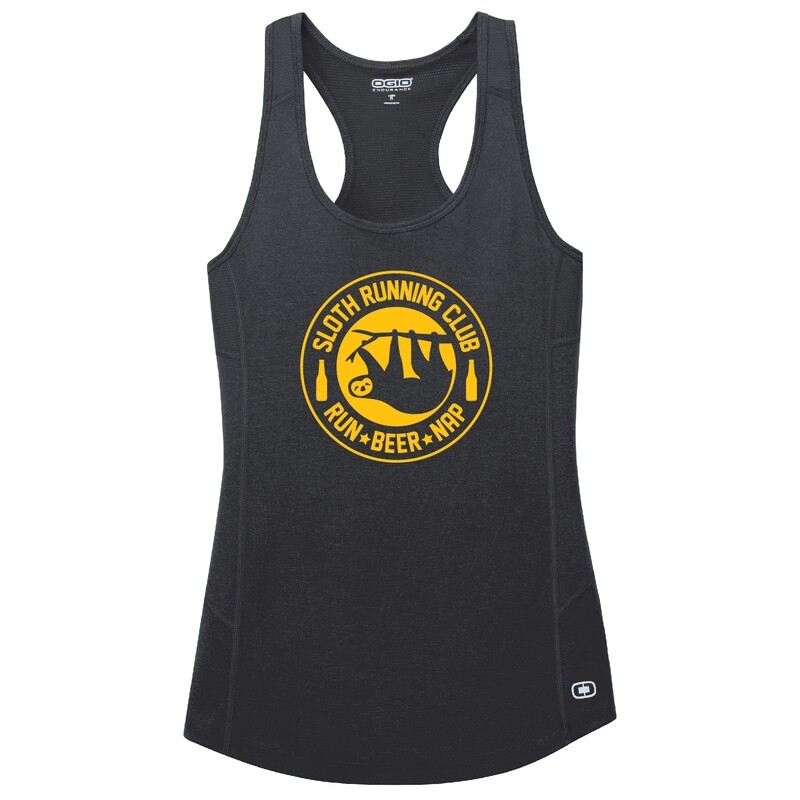 Run Paradise - Womens Sloth Running Club (Beer) Tank Top (LOE322)