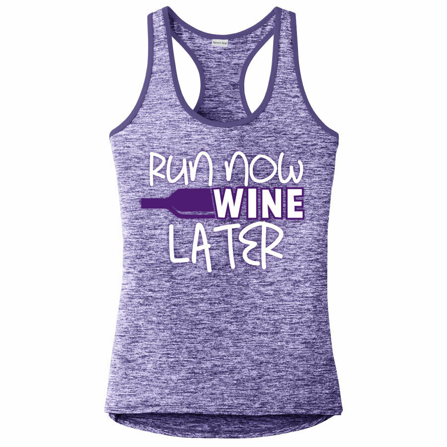 Run Paradise - Run Now Wine Later Womens Tank Top (LST396)
