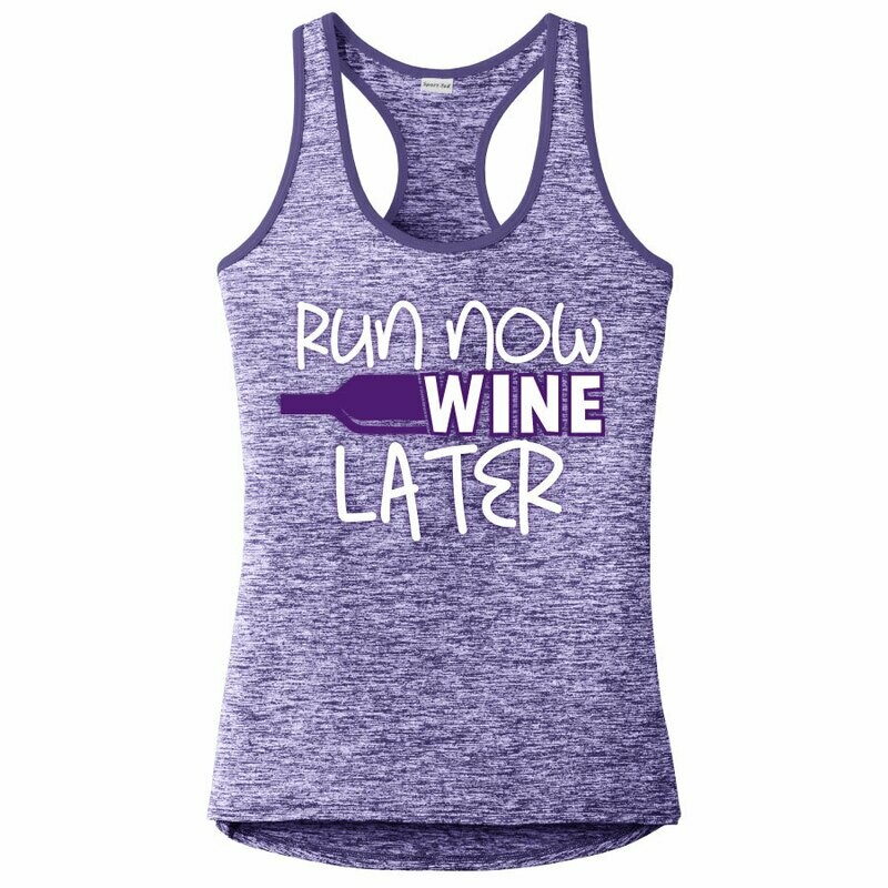 Run Paradise - Run Now Wine Later Womens Tank Top (LST396)