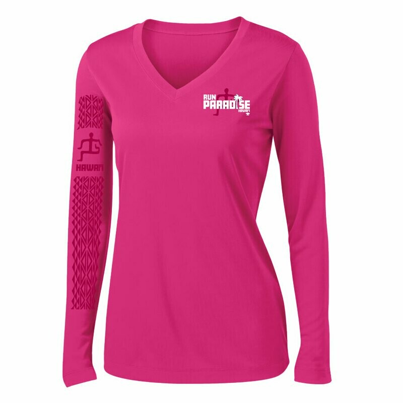 Run Paradise - Womens Tribal Pattern Long Sleeve V-Neck (LST353LS)