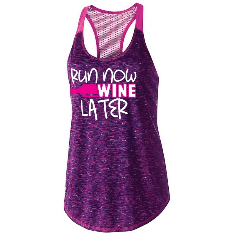 Run Now Wine Later Womens Tank Top (222733)