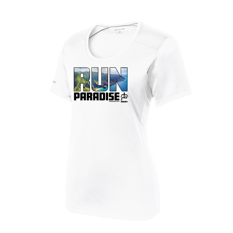Run Paradise Womens Kauai Tee - White (LST380)