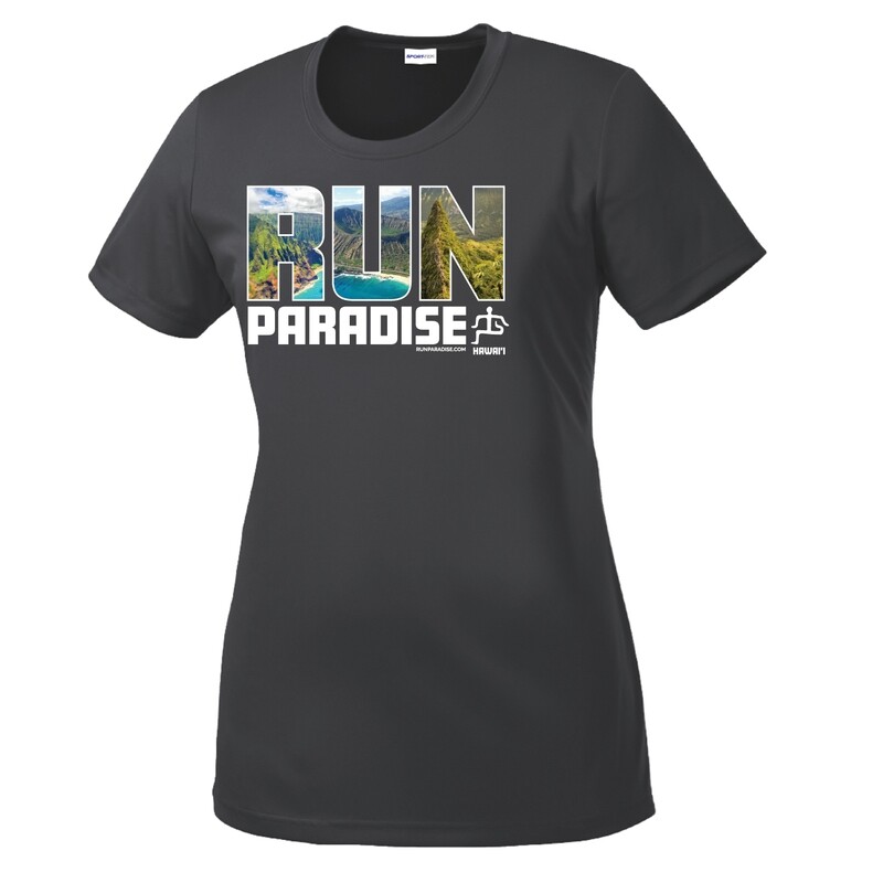 Run Paradise Womens Island Mix Tee - Iron Grey (LST350)