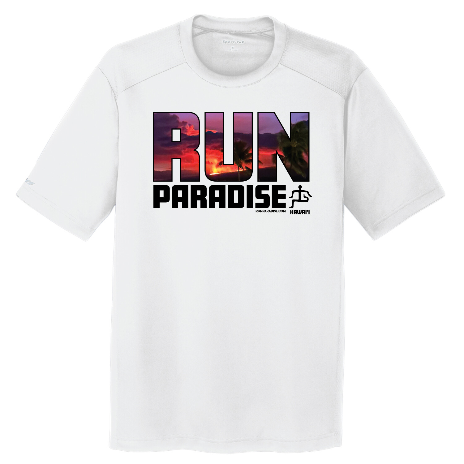 Run Paradise Mens Volcano Tee - White (ST380)