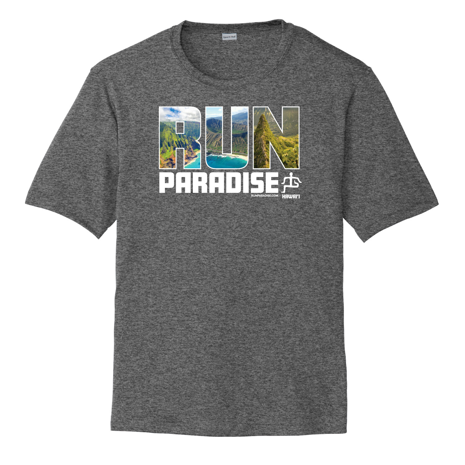 Run Paradise Mens Island Mix Tee - Iron Grey Heather (ST350)