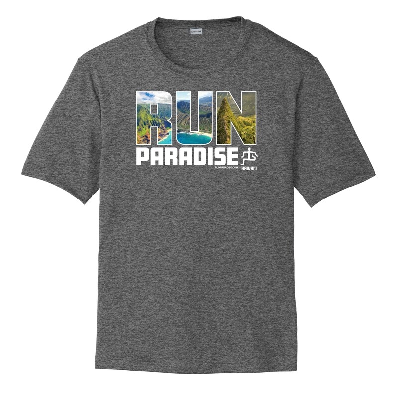 Run Paradise Mens Island Mix Tee - Iron Grey Heather (ST350)