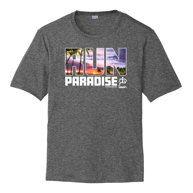 Run Paradise Mens Big Island Tee - Iron Grey Heather (ST350)