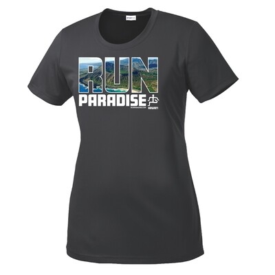Run Paradise Womens Oahu Tee - Iron Grey (LST350)
