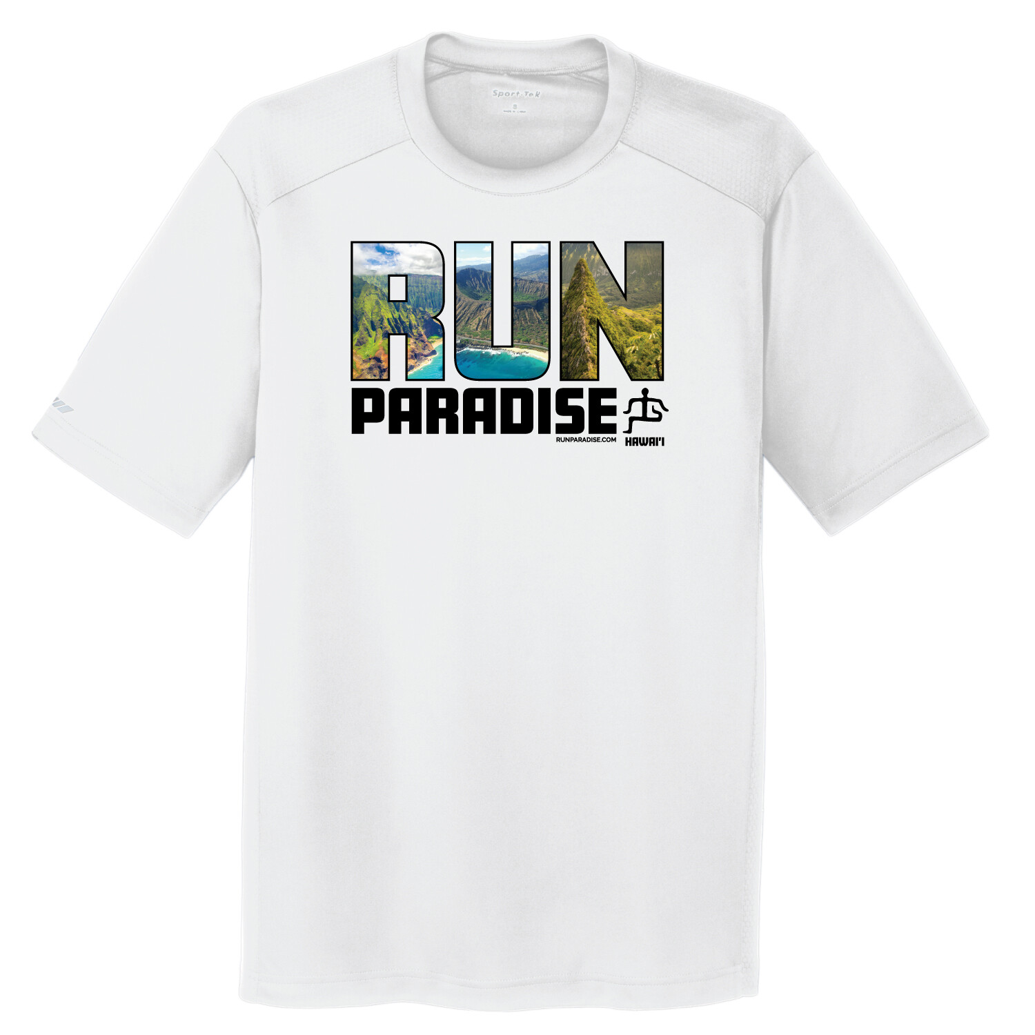 Run Paradise Mens Island Mix Tee - White (ST380)