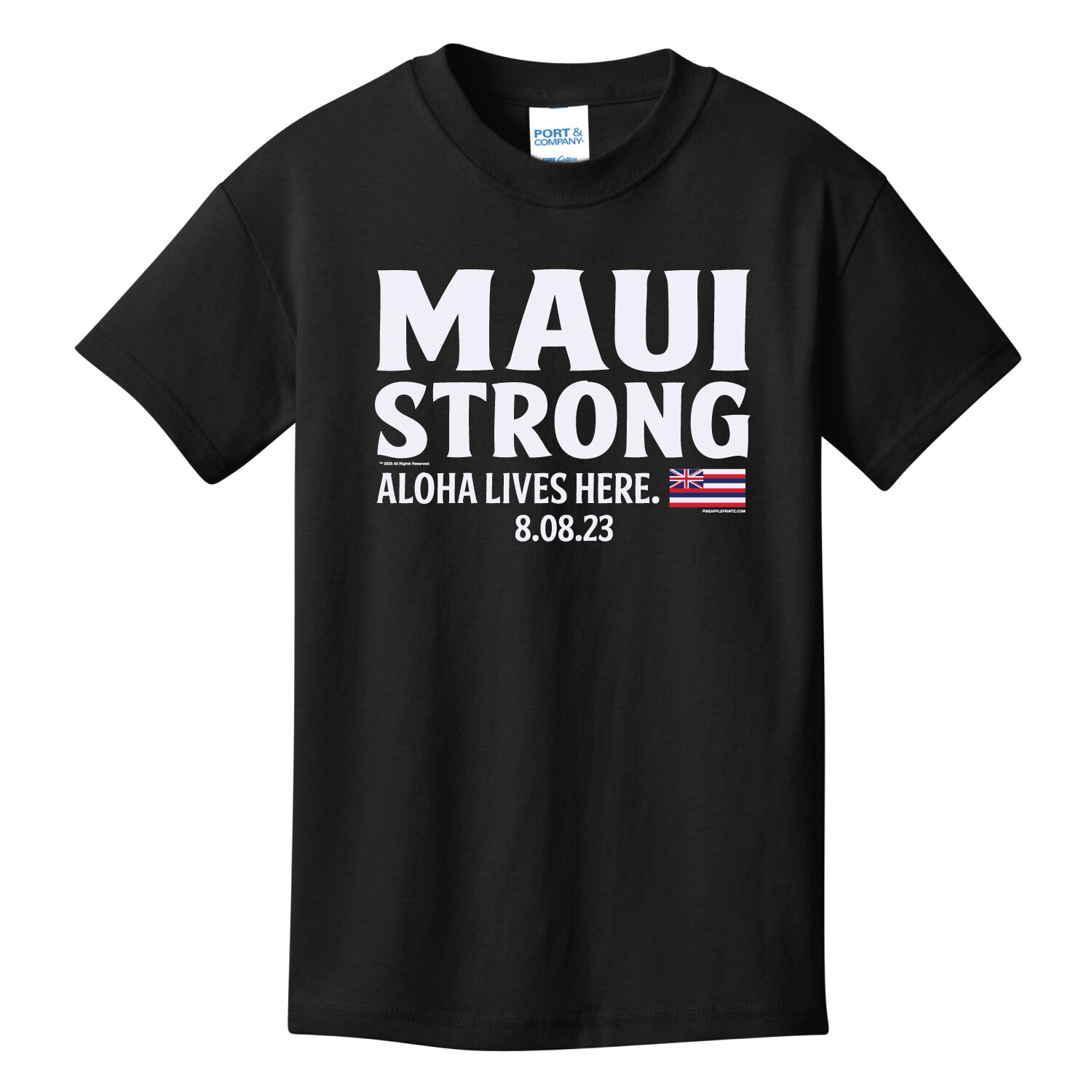 Maui Strong 2023 Youth T-Shirt (PC54Y), Color: Black