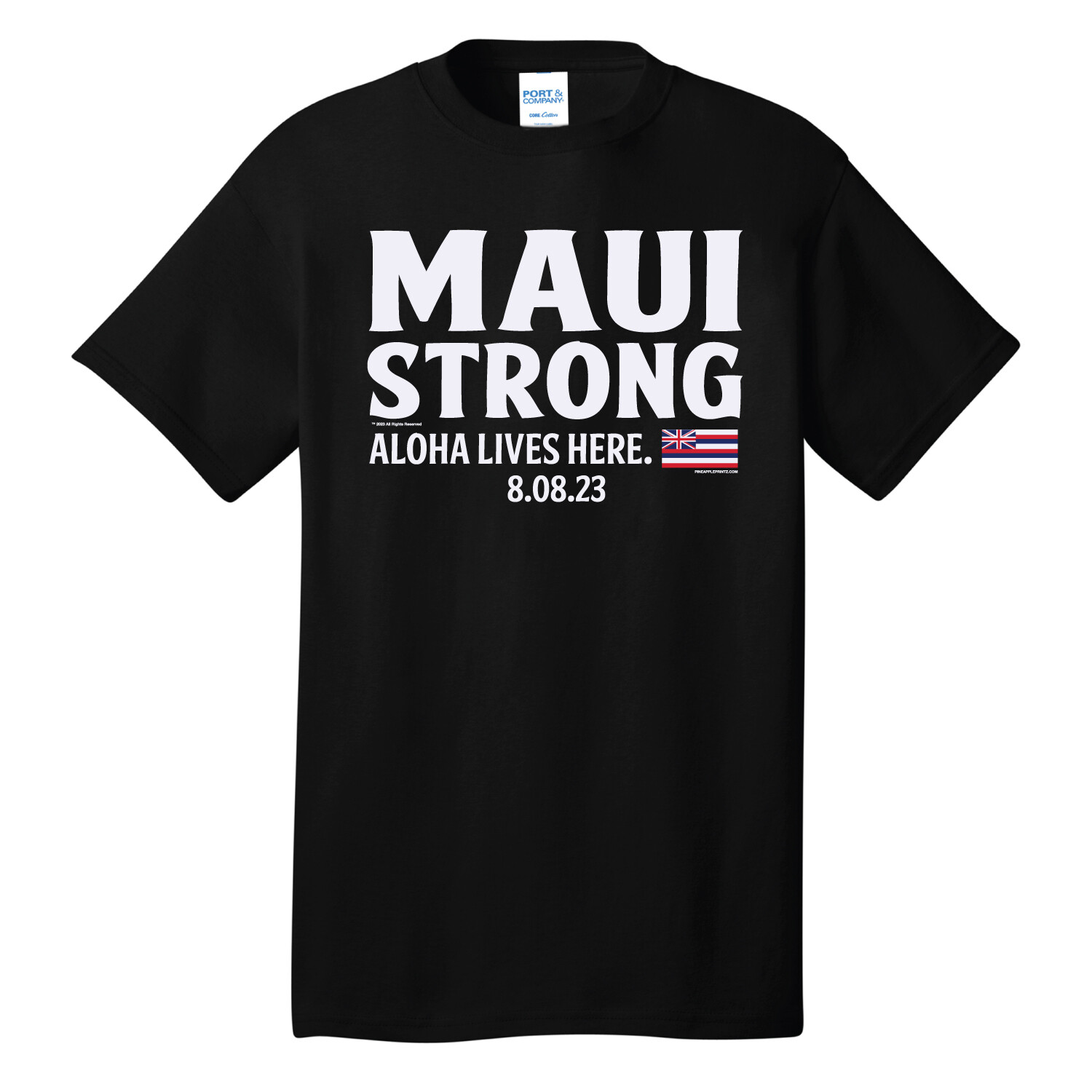 Maui Strong 2023 Adult T-Shirt (PC54), Color: Black