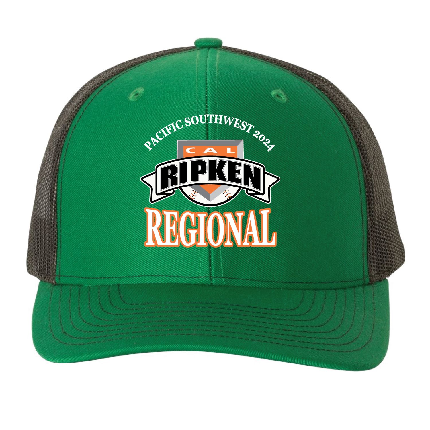 Cal Ripken 12U Regional Snapback Trucker Cap (112RC), Color: Black/Kelly