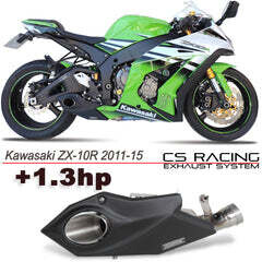 2011-15 Kawasaki Ninja ZX-10R CS Racing Slip-on De-cat Exhaust | Muffler + dB Killer (+1.3hp)