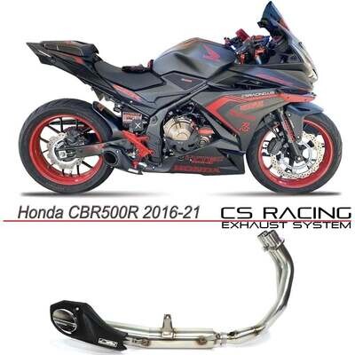 2016-21 Honda CBR500R CS Racing Full Exhaust Muffler + dB Killer