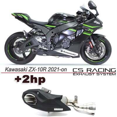 2021-on Kawasaki Ninja ZX-10R / RR CS Racing De-cat Slip-on Exhaust (+2hp)