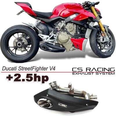 2020-on Ducati StreetFighter V4 CS Racing Slip-on Exhaust | Muffler + dB Killer (+2.5hp)