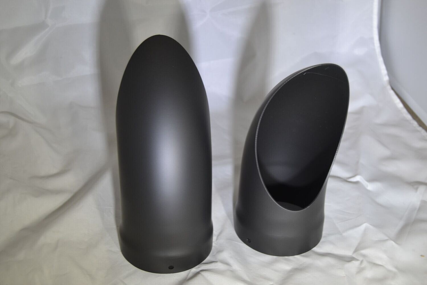 SUZUKI M109R M109 SCORPION EXHAUST TIPS, HOOK CUT BLACK