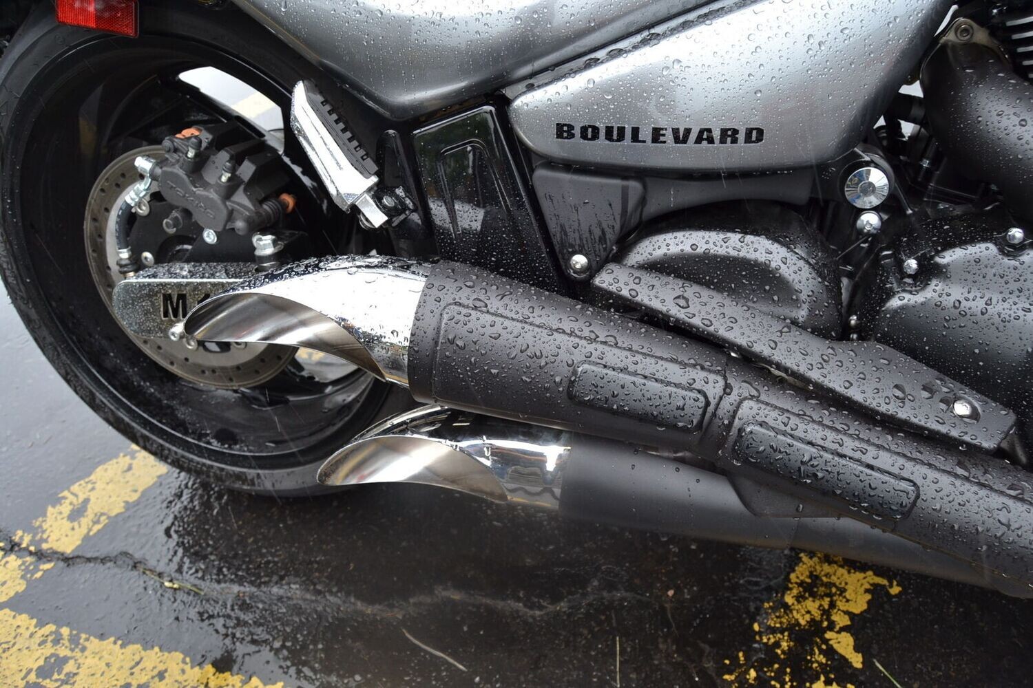 SUZUKI M109R M109 SCORPION EXHAUST TIPS, HOOK CUT CHROME