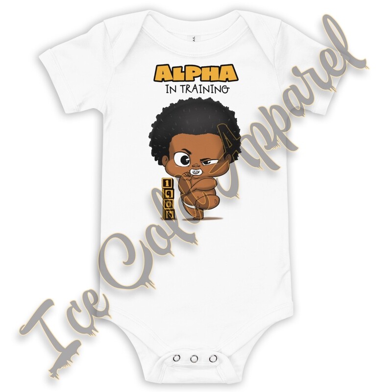 Alpha In Training Baby Onesie (White)