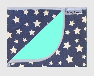 Navy Stars and Aqua Bed Time Mat