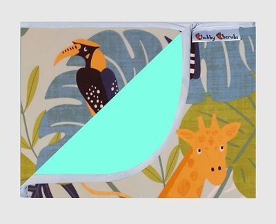 Jungle Giraffe and Aqua Bed Time Mat