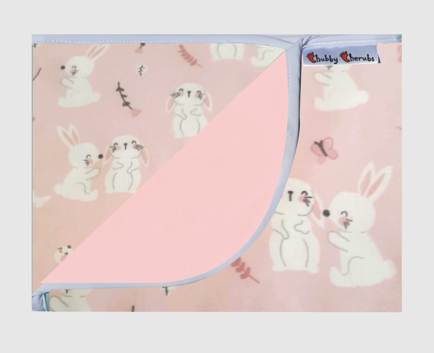 Rabbits and Pink Bed Time Mat