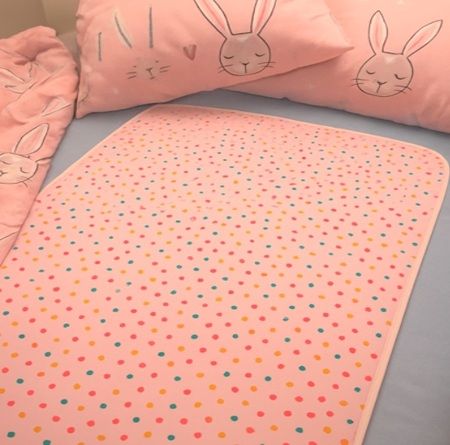 Pink Polka Dots Bed Time Mat