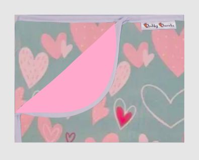 Teal Hearts Bed Time Mat