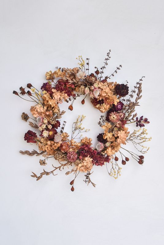 &#39;Autumn Leaves&#39; Everlasting Wreath