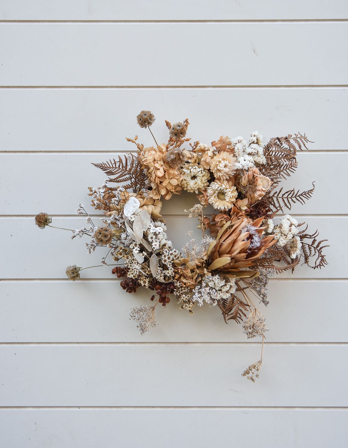 'Coffee &amp; Cream' Everlasting Wreath