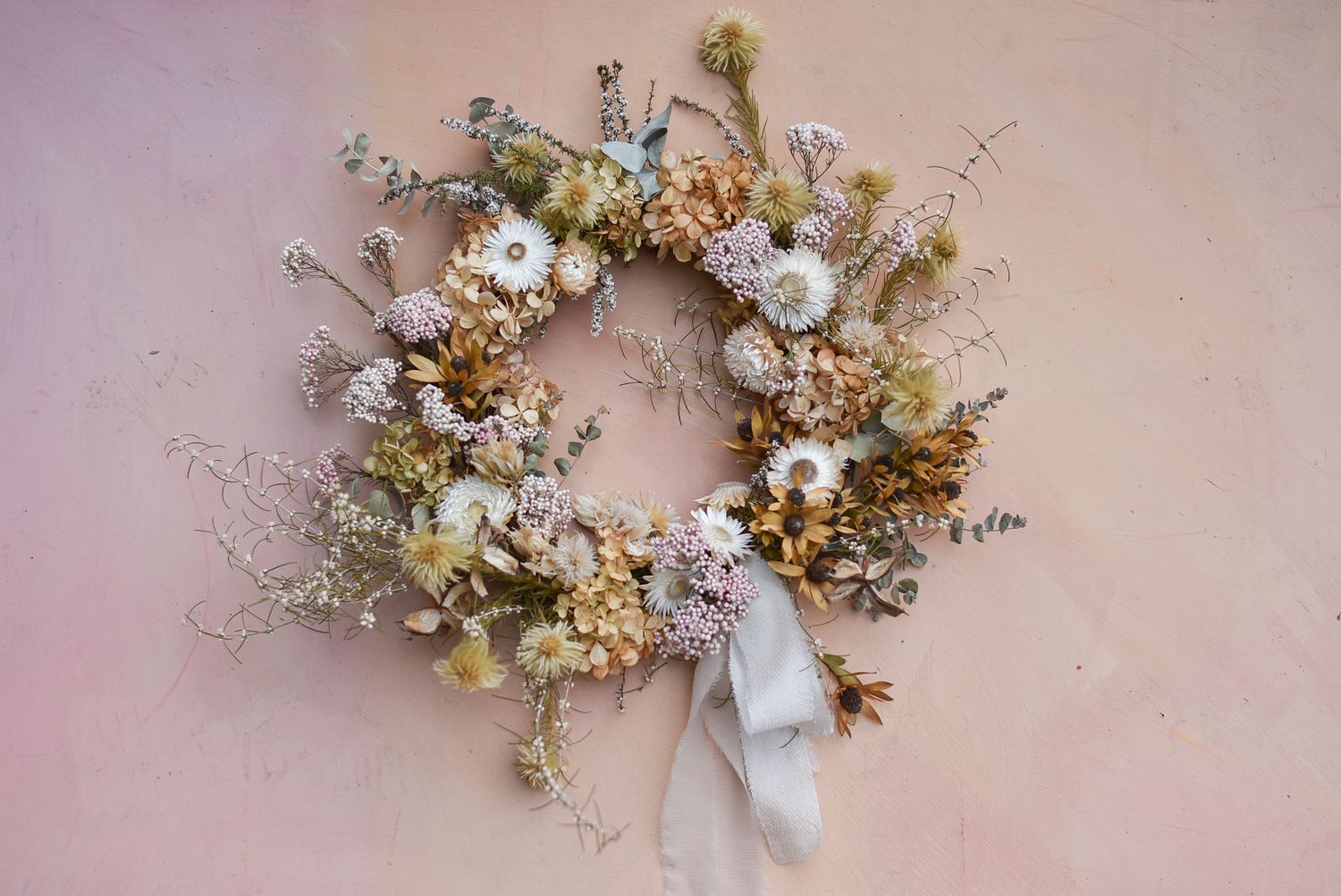'Coffee &amp; Cream' Everlasting Wreath