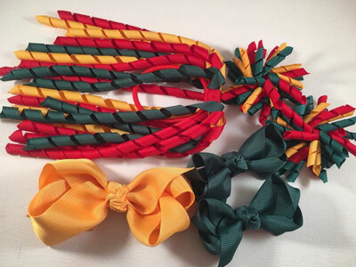 Yellow gold, Green and Red School Set