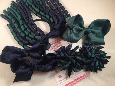 Green and Navy School Set