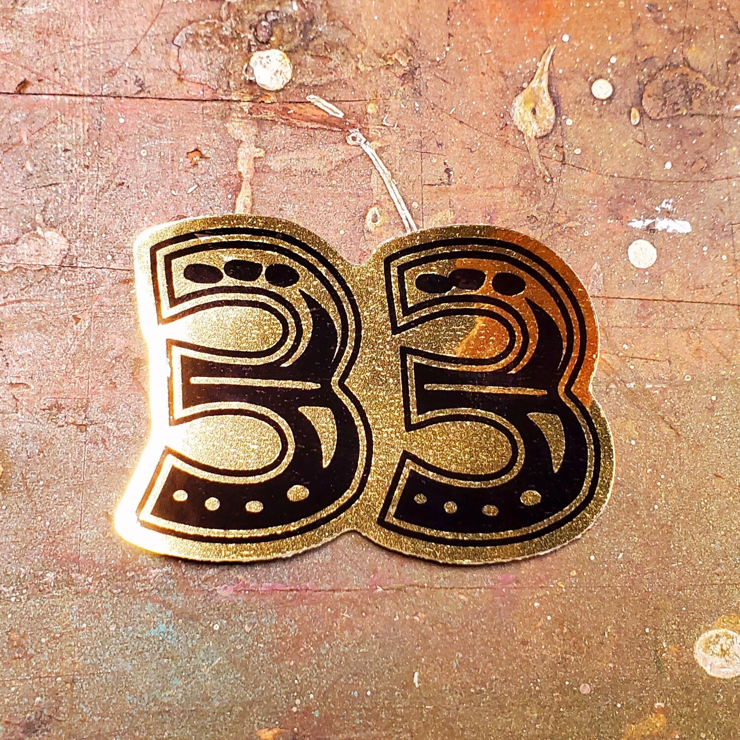 33 Gold Gloss Sticker - 3 inches