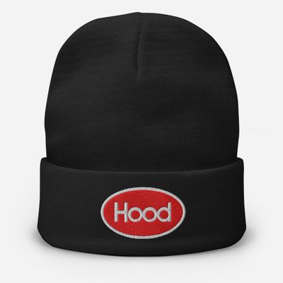 Hood Logo Embroidered Beanie (Black)