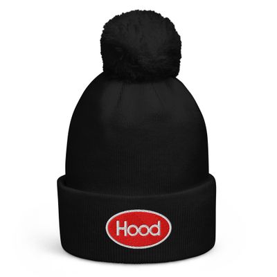 Hood Logo Pom Pom beanie (black)