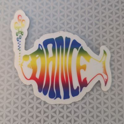 Dance clear rainbow sticker