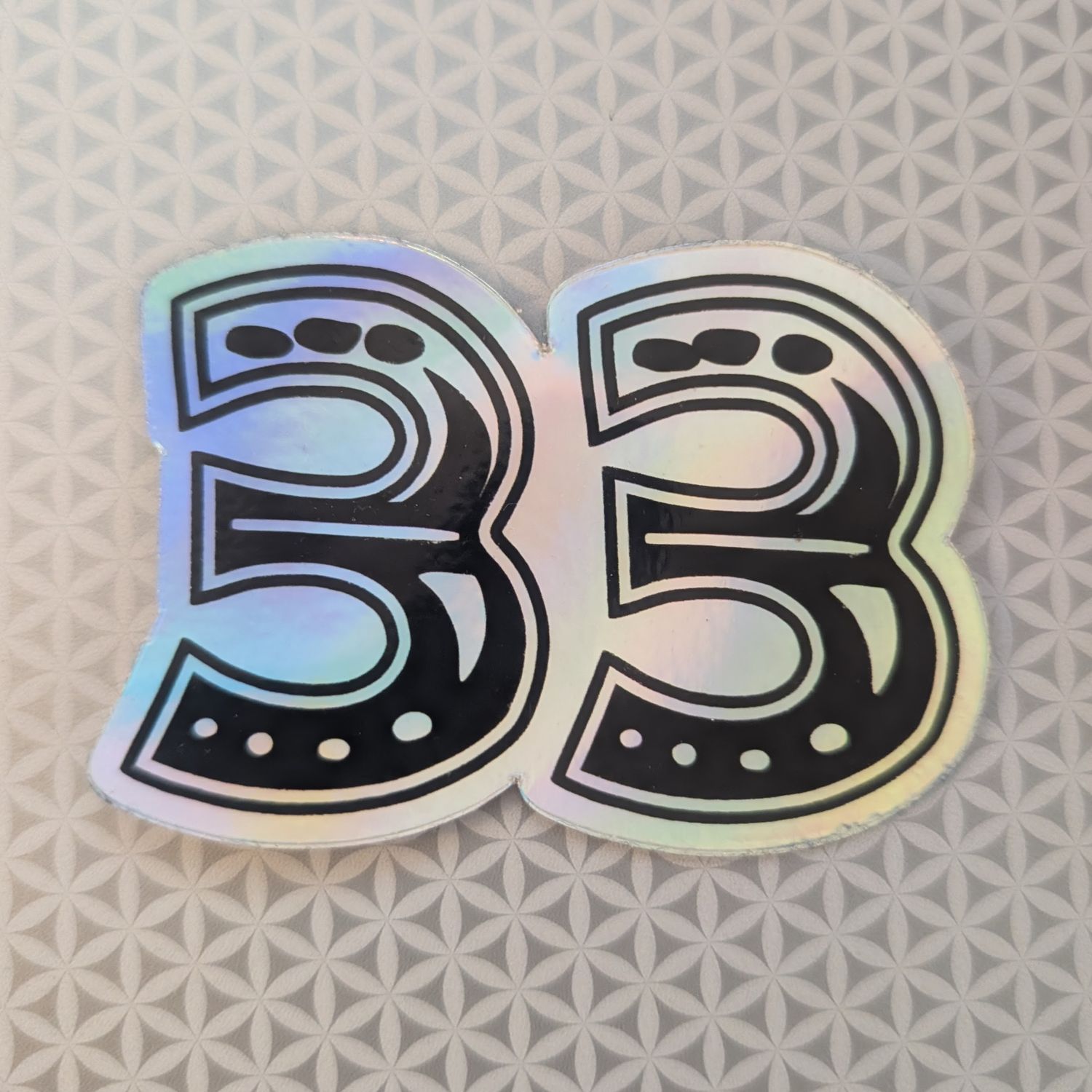 Billy Strings "33" tattoo reflective sticker - 3 inches