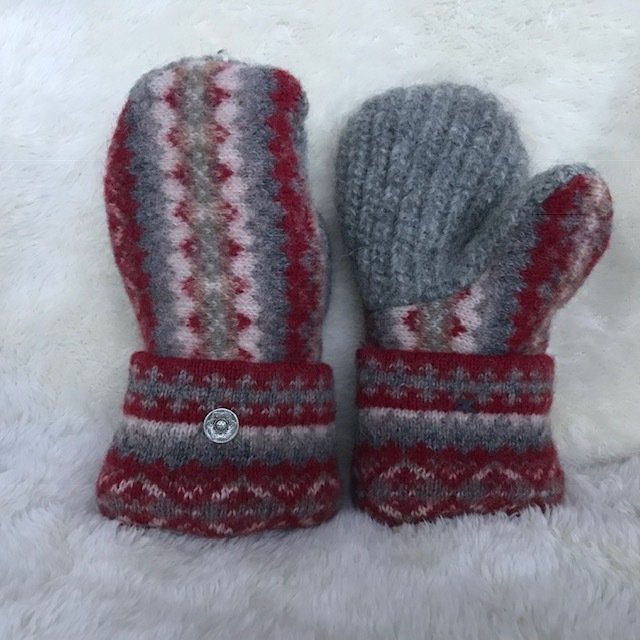 Adult small/child large red/gray/white