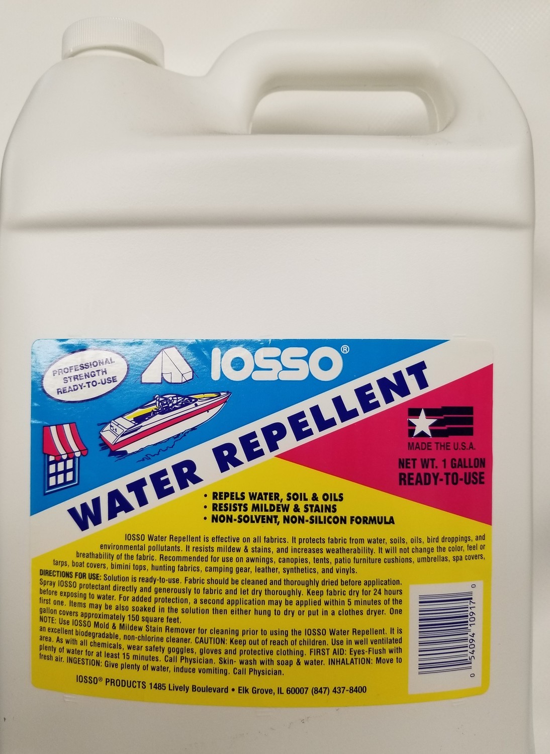Iosso Water Repellant – Canvas Waterproofing Treatment (Indoor/Outdoor) 1 Gal.