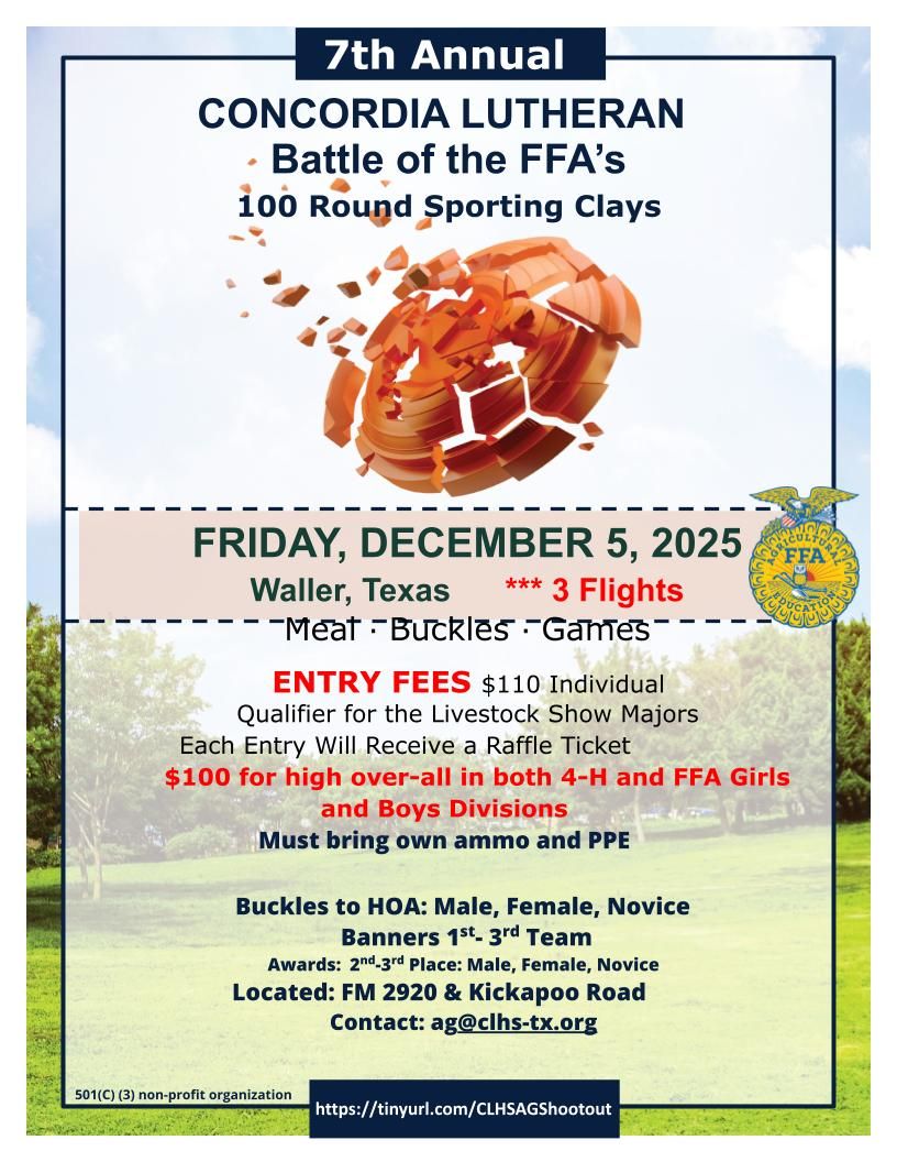 FFA Battle of the FFA&#39;s Individual Entry- Afternoon Flight 3pm