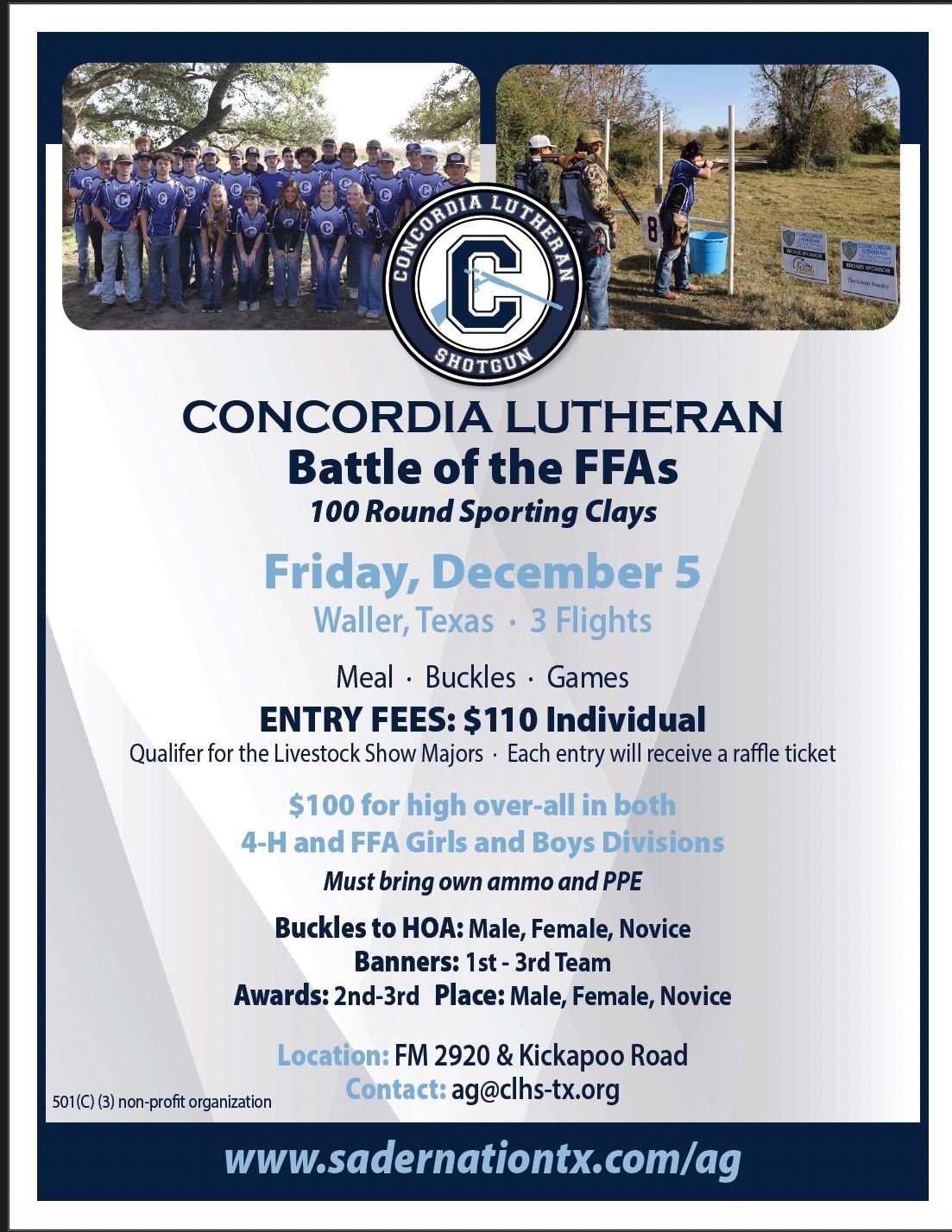 FFA Battle of the FFA&#39;s Individual Entry- Lunch Flight 12pm
