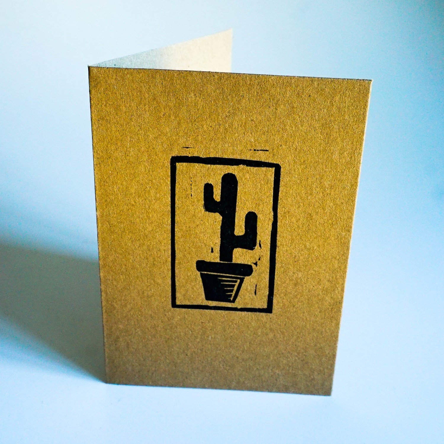 Cacti Brown Card Print