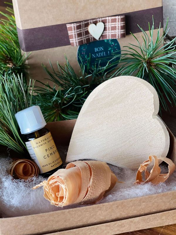 Cuore di cirmolo + olio essenziale di pino cembro (set completo)