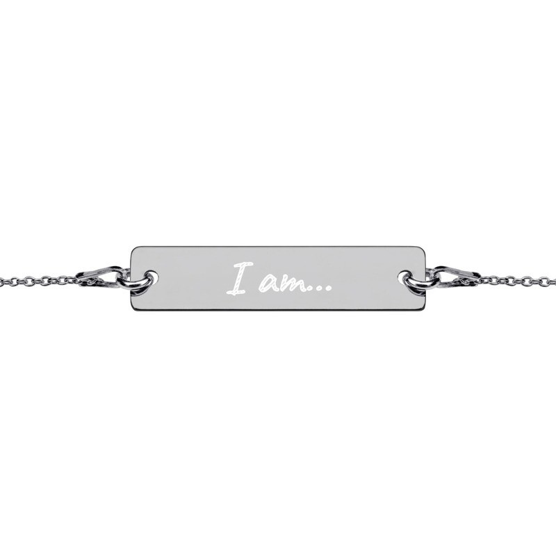 I am... Engraved Bar Chain Bracelet