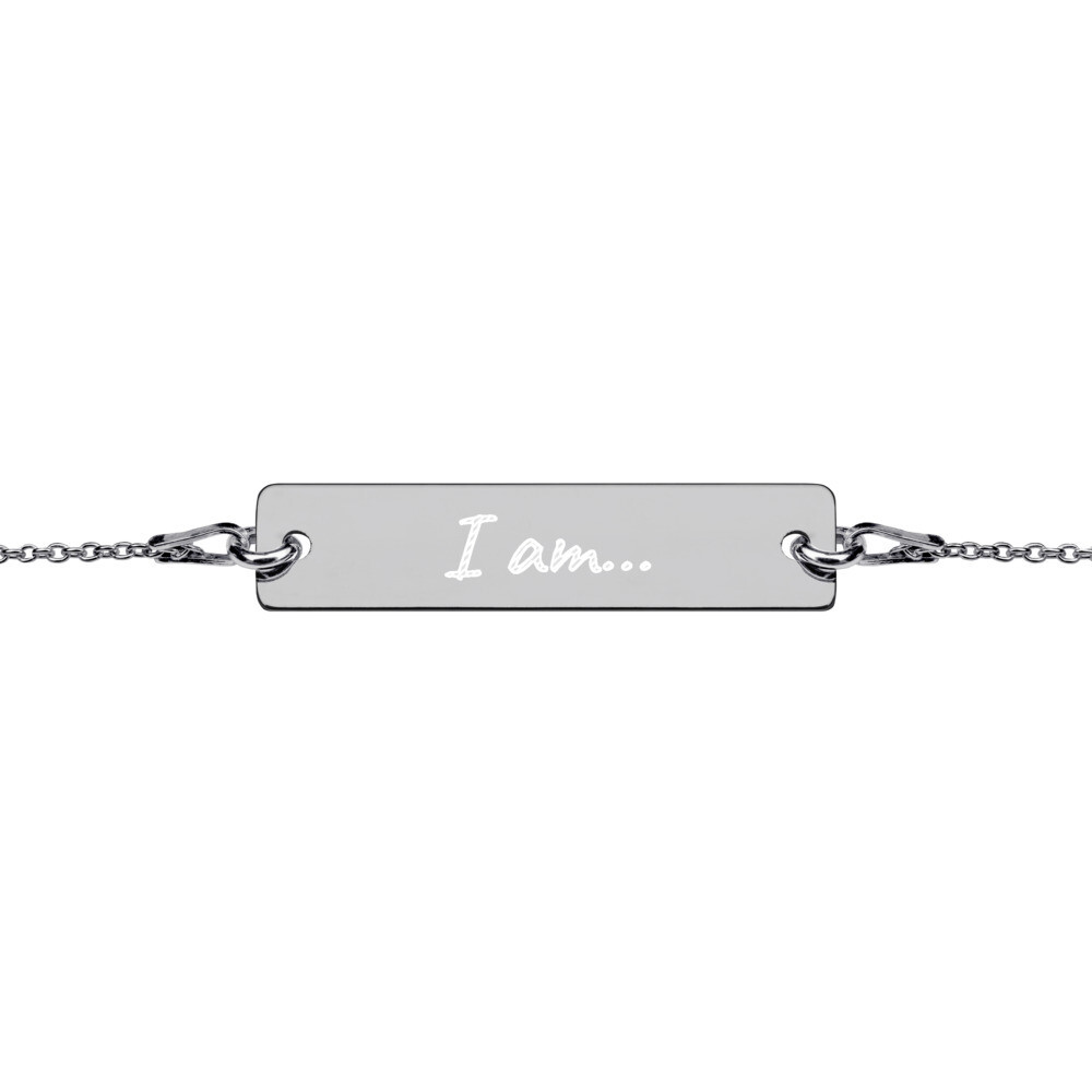 I am... Engraved Bar Chain Bracelet