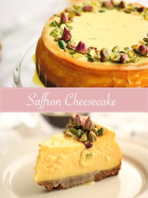 Rose and pistachio Cheesecake